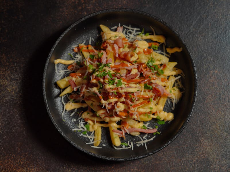Loaded Fries with cheese sauce and toppings